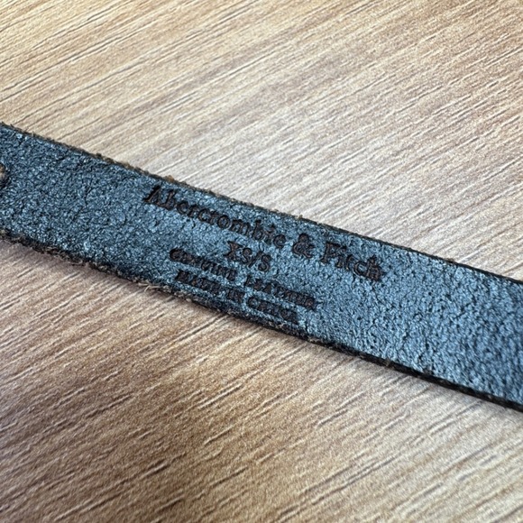 Abercrombie Fitch Womens Leather Chain Belt XS S Brown Metal Buckle Y2K Hip Belt - Picture 5 of 11